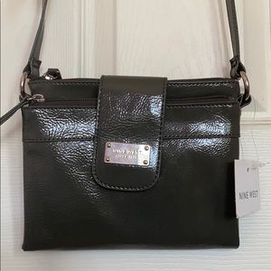 Grey Patent Leather NEVER USED Nine West Purse